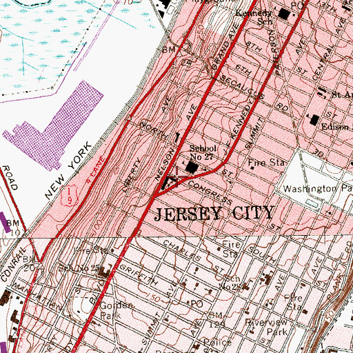 Topographic Map of Saint Anne's School, NJ