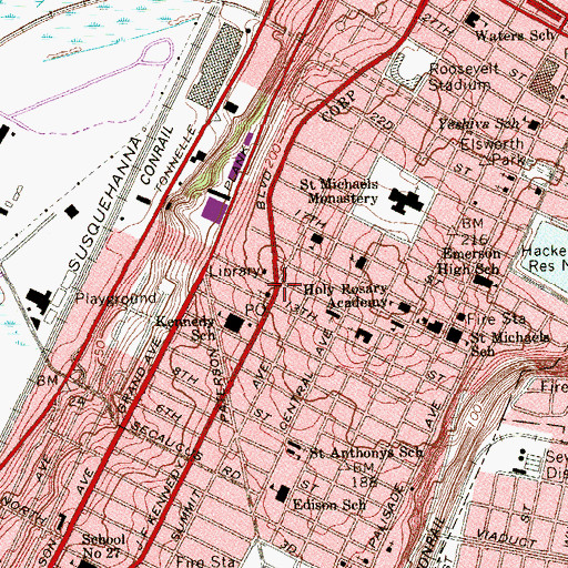 Topographic Map of Bethany Lutheran Church, NJ