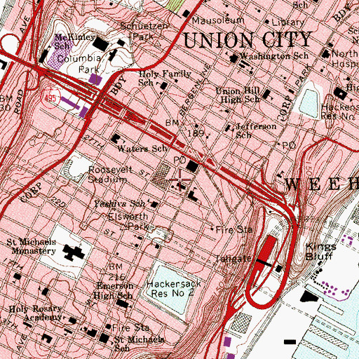 Topographic Map of Holy Cross Armenian Church, NJ