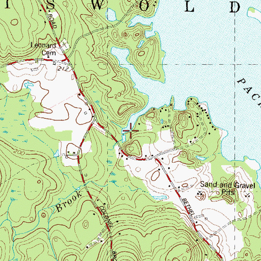 Topographic Map of Burton Brook, CT