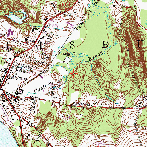 Topographic Map of Burton Brook, CT