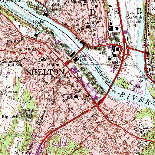 Topographic Map of Burying Ground Brook, CT
