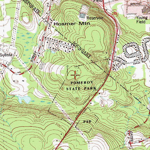 Topographic Map of Bush Hill, CT