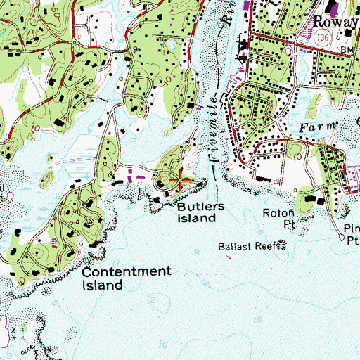 Topographic Map of Butlers Island, CT
