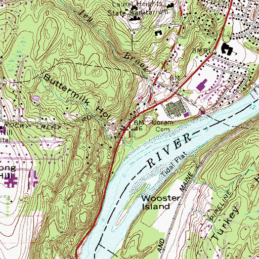 Topographic Map of Buttermilk Hollow, CT