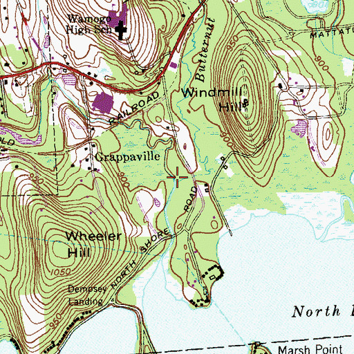 Topographic Map of Butternut Brook, CT