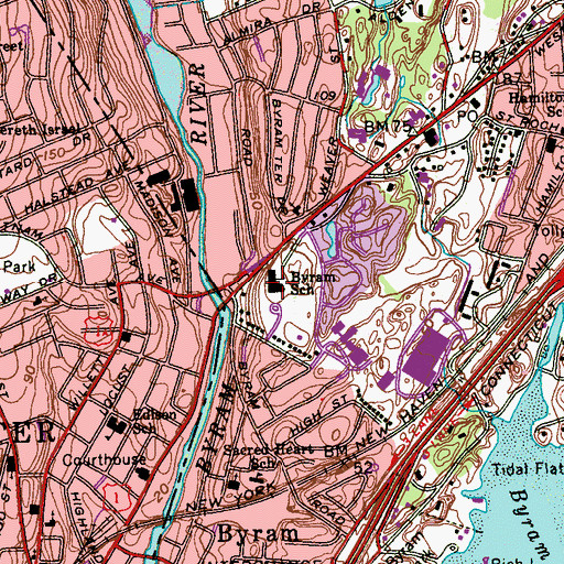 Topographic Map of Western Middle School, CT