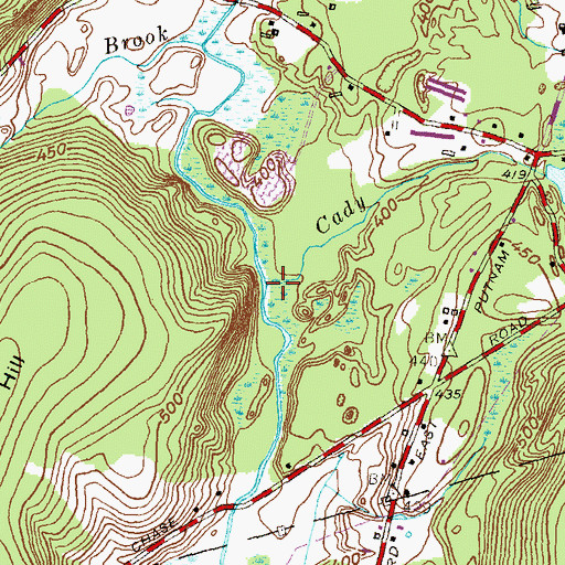 Topographic Map of Cady Brook, CT