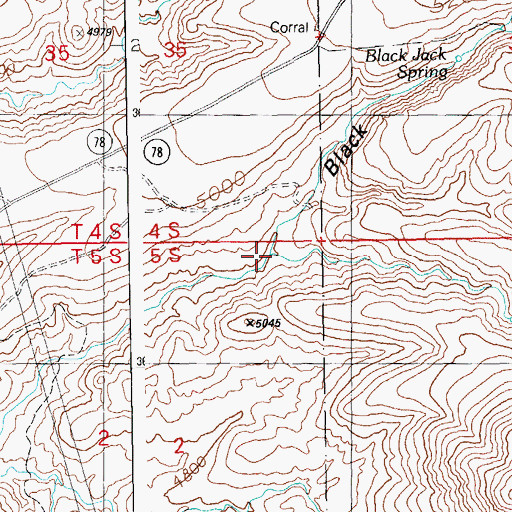 Topographic Map of Deer Canyon, AZ