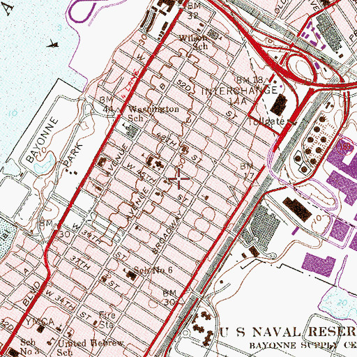 Topographic Map of True Light Korean United Methodist Church, NJ