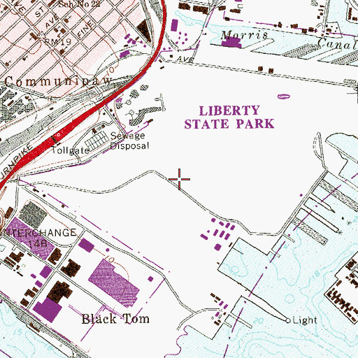 Topographic Map of Liberty State Park, NJ