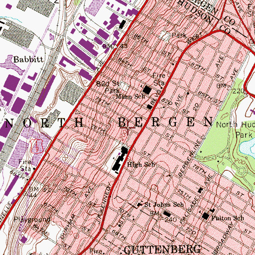 Topographic Map of Robert Allen Field, NJ