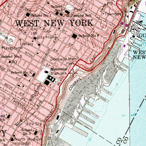 Topographic Map of Columbus Park, NJ