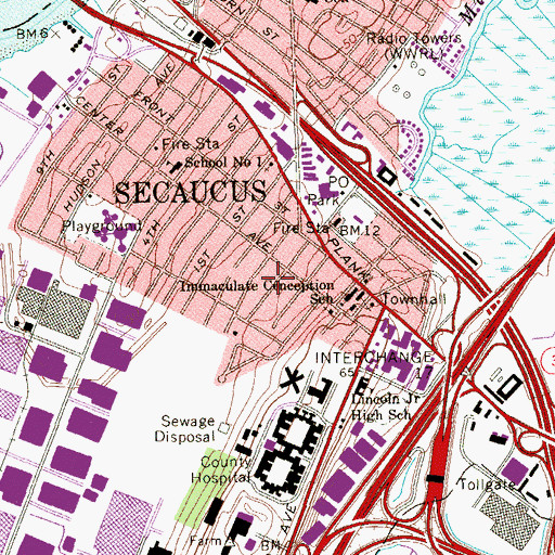 Topographic Map of Fountain Park, NJ