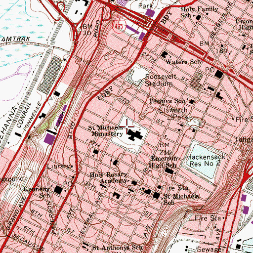 Topographic Map of Joseph Marin Field, NJ