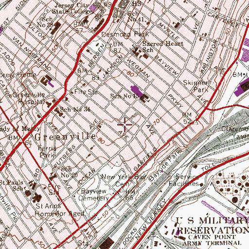 Topographic Map of Muhammad Ali Park, NJ