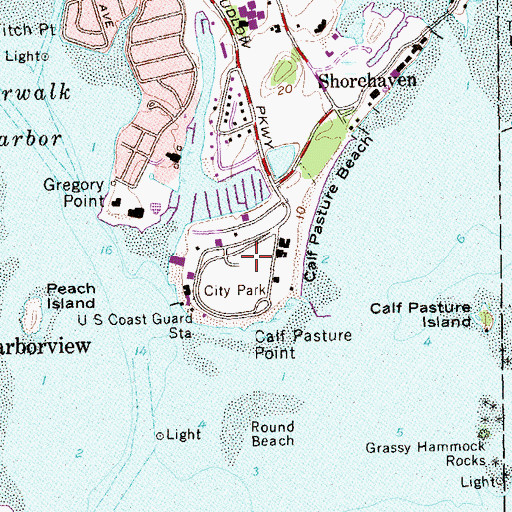 Topographic Map of Calf Pasture Point, CT
