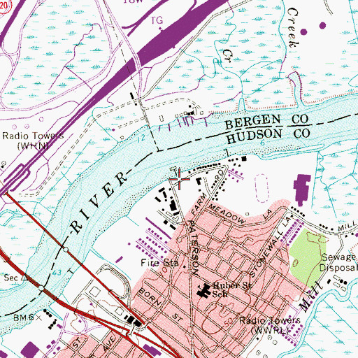 Topographic Map of Trolley Park, NJ
