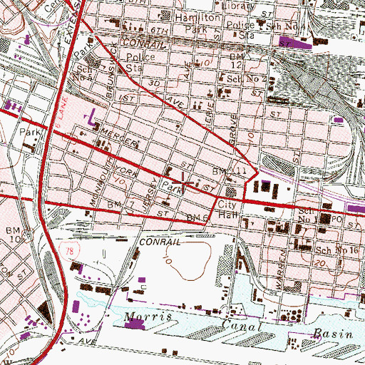 Topographic Map of Van Vorst Park, NJ