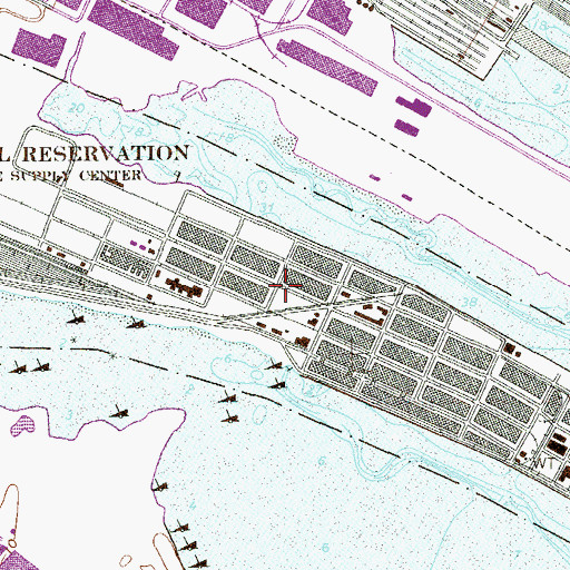 Topographic Map of Bayonne Supply Center (historical), NJ