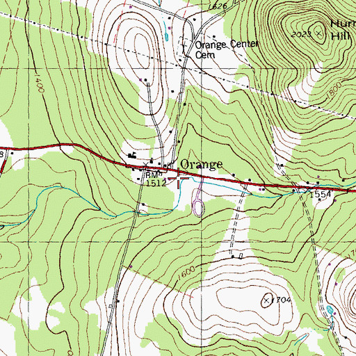 Topographic Map of Orange Town Hall, VT