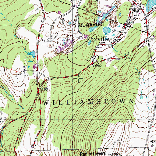 Topographic Map of Williamstown Lutheran Church, VT