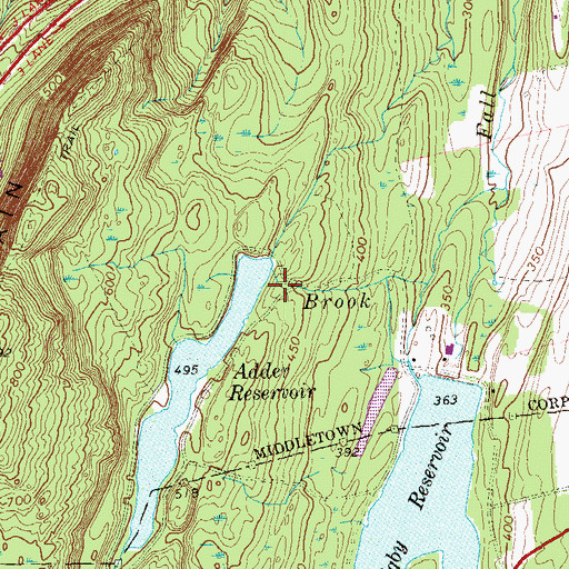 Topographic Map of Calhoun Cemetery, CT