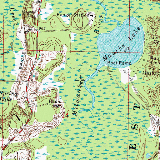 Topographic Map of Milwaukee River and Swamp State Natural Area, WI