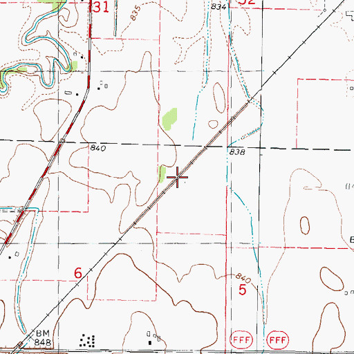 Topographic Map of Oakfield Railroad Prairie State Natural Area, WI