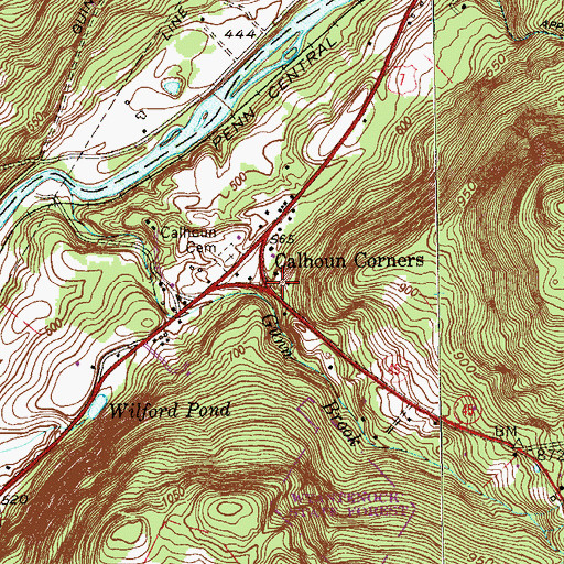 Topographic Map of Calhoun Corners, CT