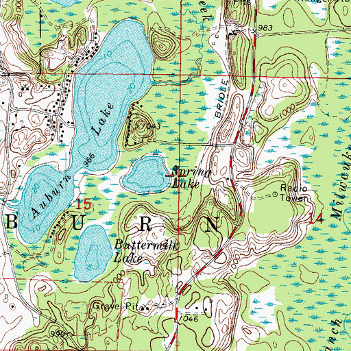 Topographic Map of Spring Lake State Natural Area, WI