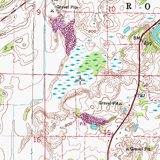 Topographic Map of Cherry Lake Sedge Meadow State Natural Area, WI