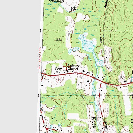 Topographic Map of Calvary Chapel, CT