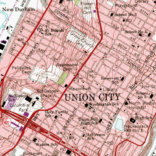 Topographic Map of Saint Rocco's Roman Catholic Church, NJ