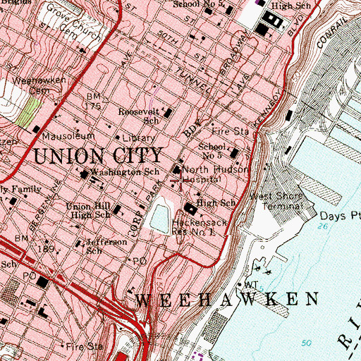 Topographic Map of Armenian Brethren Church, NJ