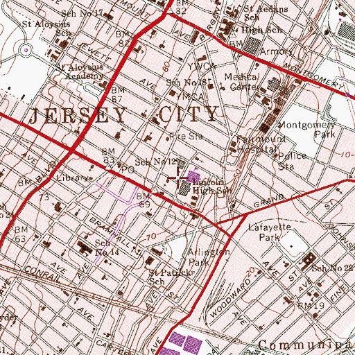Topographic Map of Christ Our Savior Lutheran Church, NJ