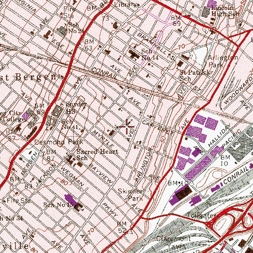 Topographic Map of Claremont - La Fayette United Church, NJ