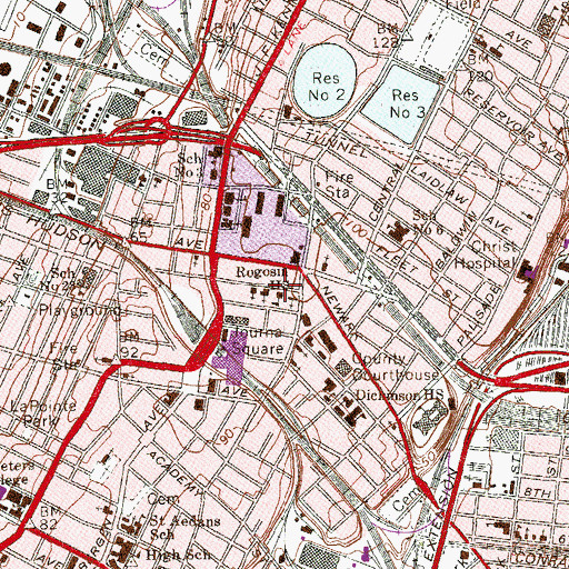 Topographic Map of Congregation Sons of Israel, NJ