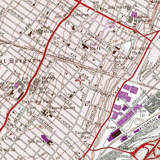 Topographic Map of Emmanuel Pentecostal Church, NJ