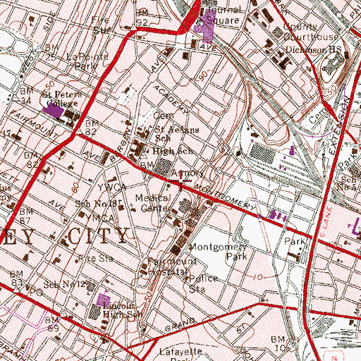 Topographic Map of Evangelismos Greek Orthodox Church, NJ