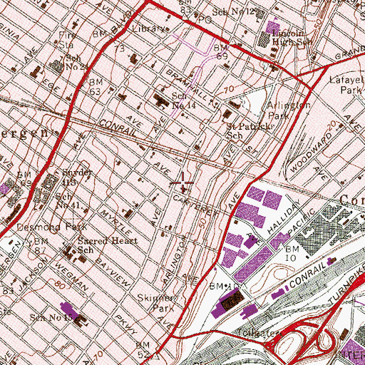 Topographic Map of Gospel Temple Church of God, NJ