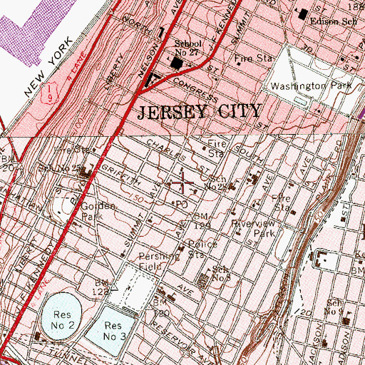 Topographic Map of Grace Lutheran Church, NJ