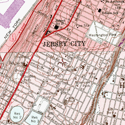 Topographic Map of Hope Center, NJ