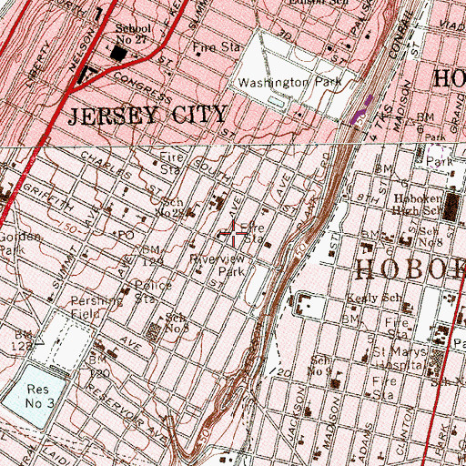 Topographic Map of Jersey Heights Spanish Seventh Day Adventist Church, NJ