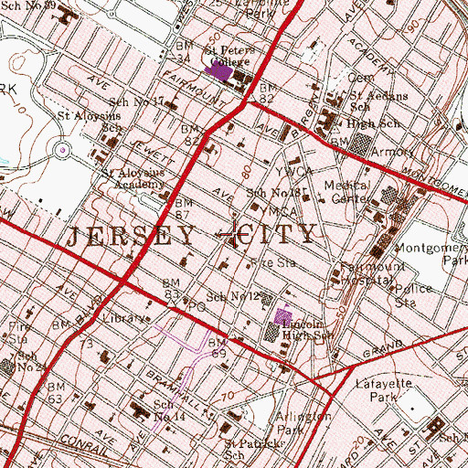 Topographic Map of Metropolitian African Methodist Episcopal Zion Church, NJ