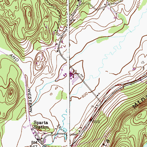 Topographic Map of Sparta High School, NJ