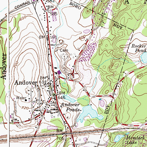 Topographic Map of Andover School (historical), NJ