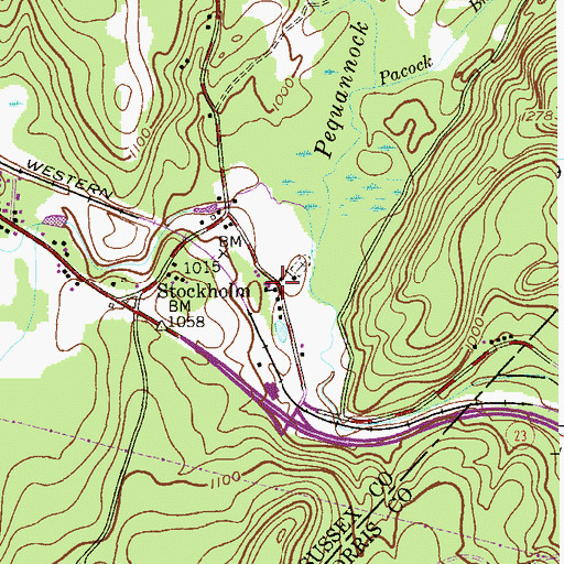 Topographic Map of Stockholm School (historical), NJ