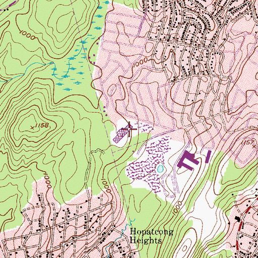 Topographic Map of Durban Avenue Elementary School, NJ