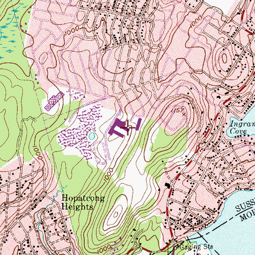 Topographic Map of Hopatcong High School, NJ
